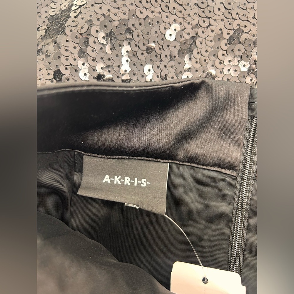 AKRIS Black Sequin BEADED PENCIL SKIRT QUIET LUXURY OLD MONEYSIZE 4 - Picture 3 of 11